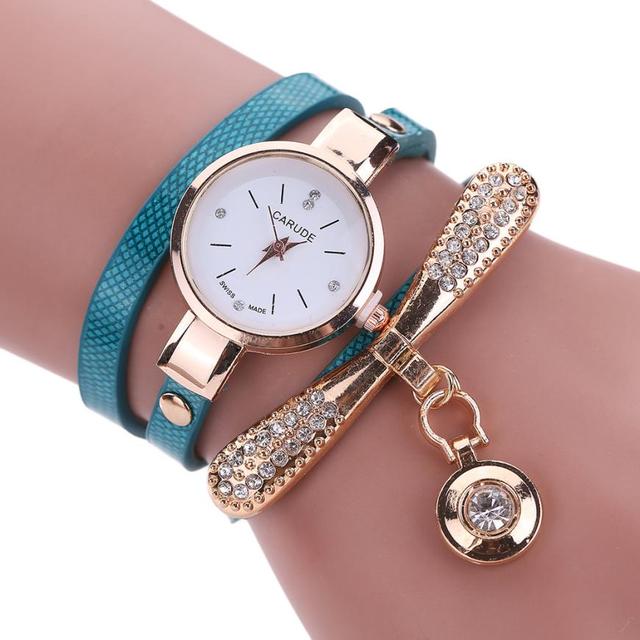 Women Watches Casual Bracelet Watch Woman Relogio Leather Band Rhinestone Analog Quartz Watch Female Clock Montre Femme