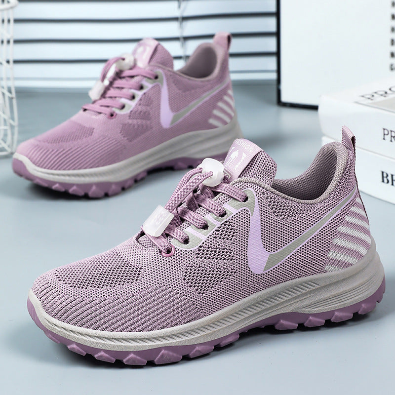 Women's Summer Travel Shoes - Breathable and Comfortable Walking Shoes for Middle-aged and Elderly with Soft Sole Running Shoes for Outdoor Sports