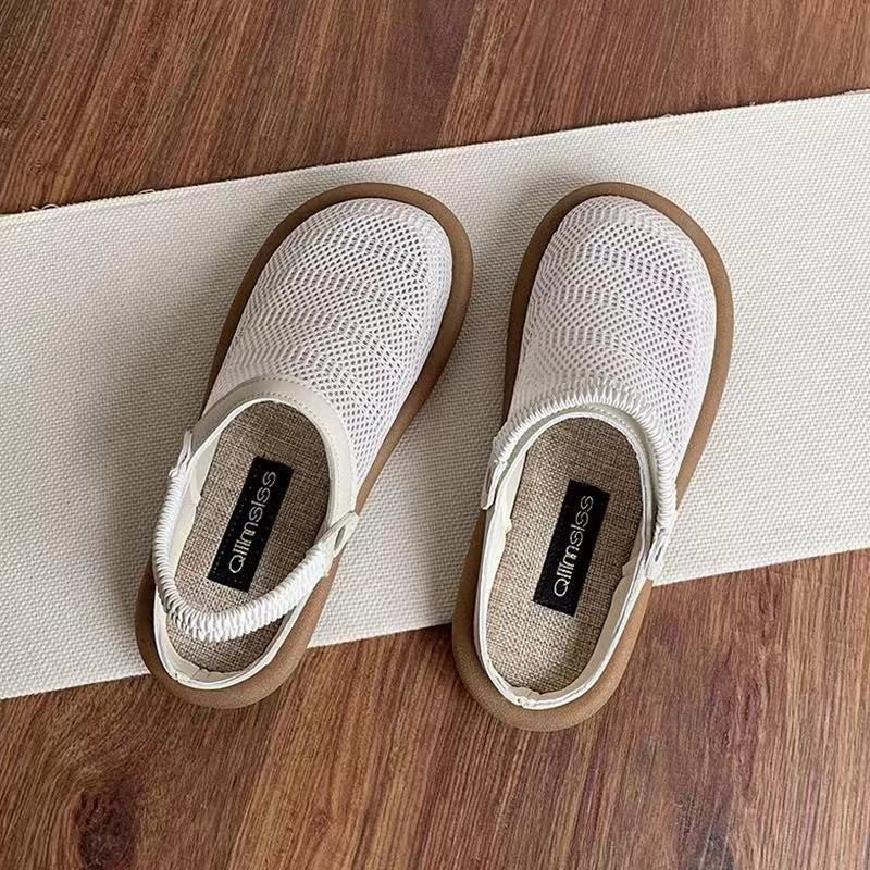 Soft Bottom Closed Toe Breathable Mesh Slip-on Hole Shoes
