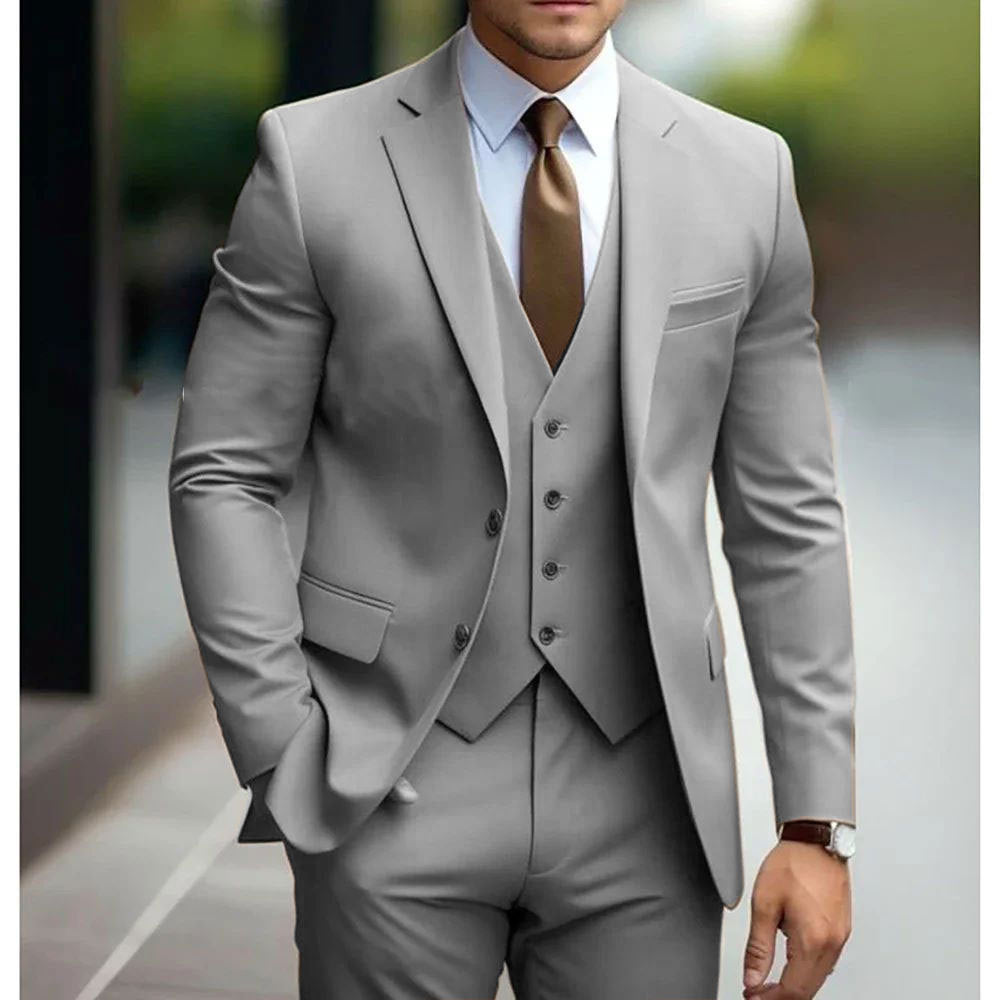 Suit Business Casual Men's Three-piece For Bridegroom