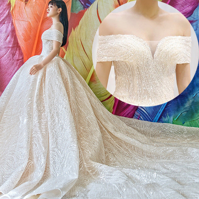 Wedding Dresses Dreamy Word Shoulder Is Thin European And American Long Tail