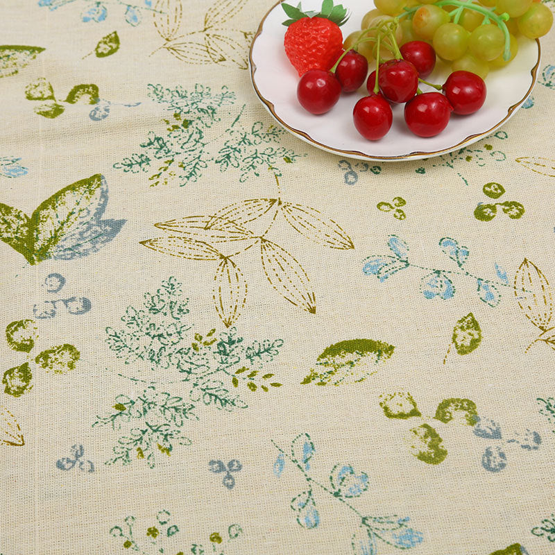 Cotton And Hemp Cloth Plant Tower Series Thickened Printed Fabric Storage Cloth