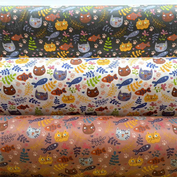 Cartoon Panda And Tiger Cotton Twill