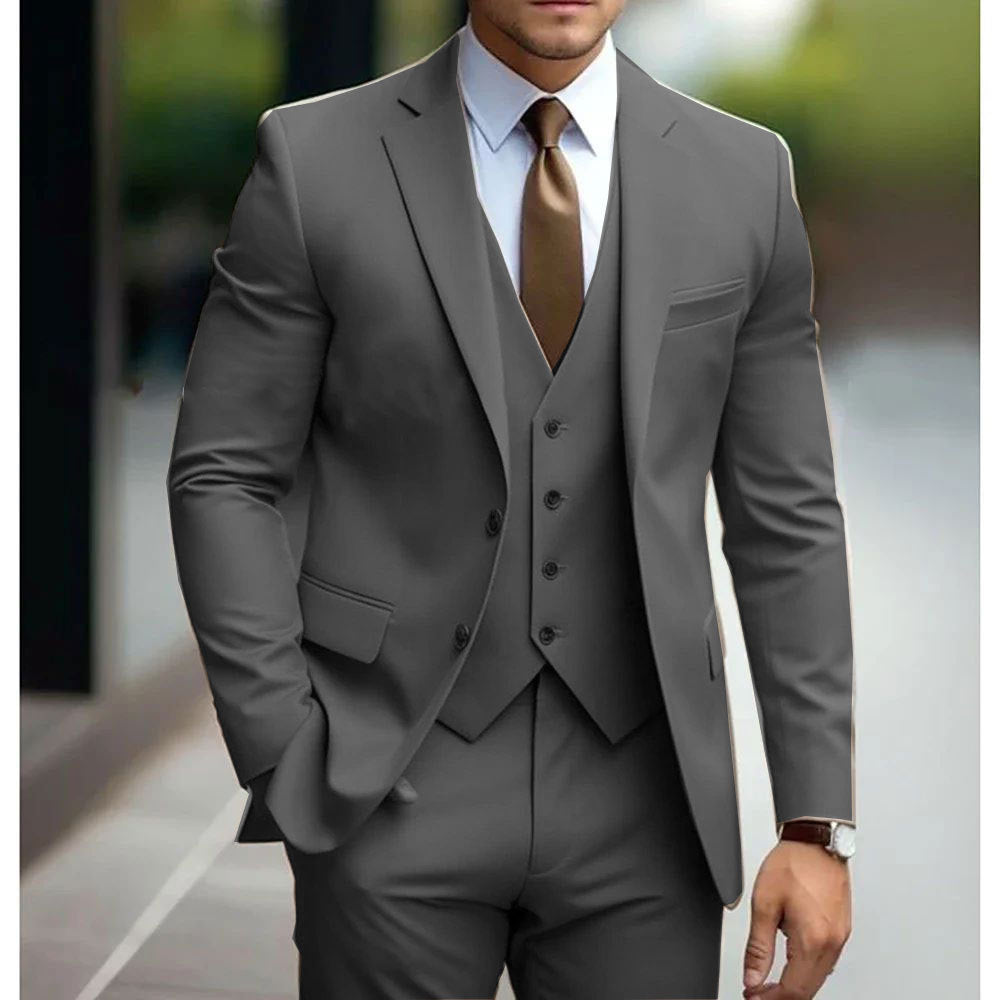 Suit Business Casual Men's Three-piece For Bridegroom