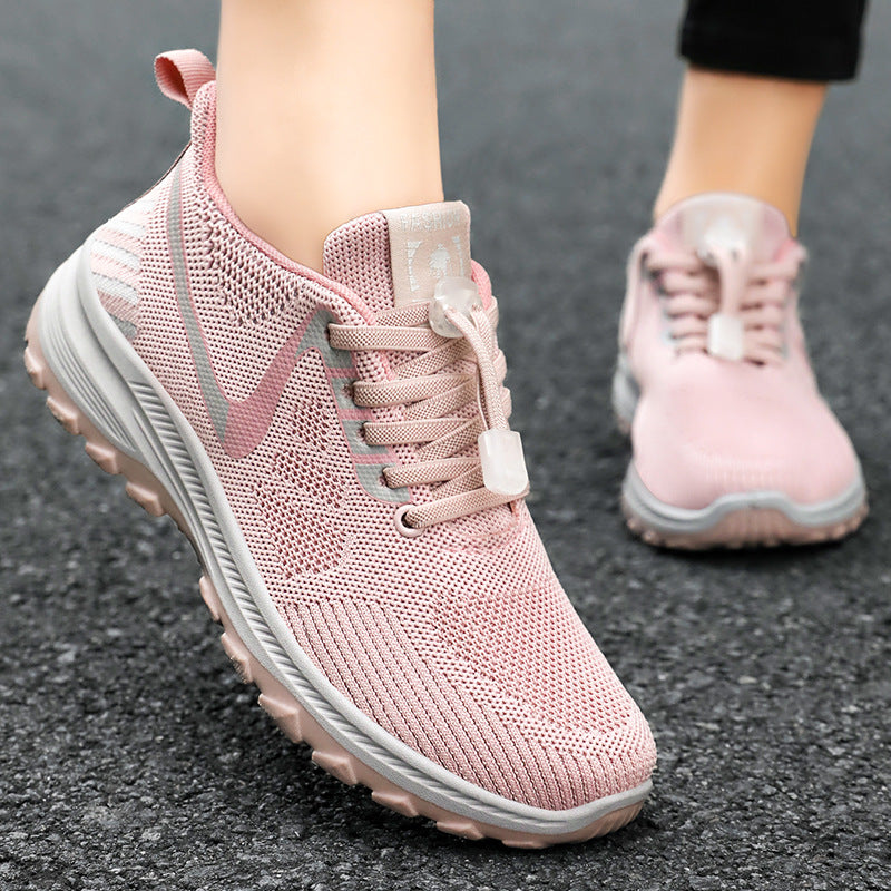 Women's Summer Travel Shoes - Breathable and Comfortable Walking Shoes for Middle-aged and Elderly with Soft Sole Running Shoes for Outdoor Sports