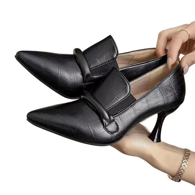 Soft Leather 7cm Women's Stiletto Heel High Heel Shoes