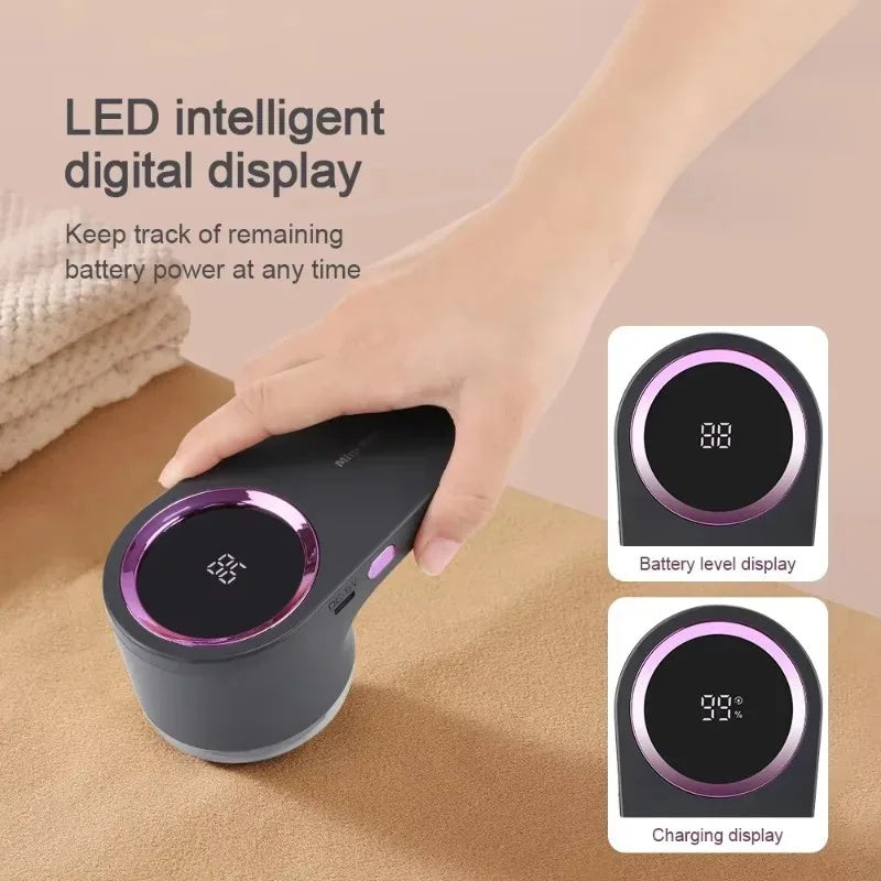 Household Hair Ball Trimmer With LED Display Rechargeable Electric Lint Remover Hairball Fizz Fluffs Clothes Shaving Machine