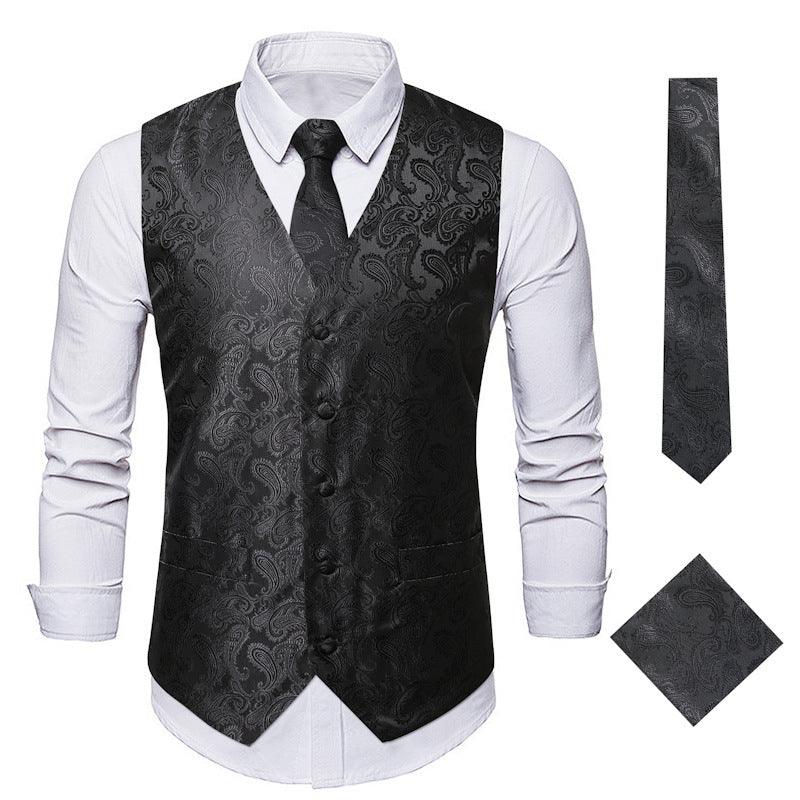 Fashion SUNFLOWER Vest Men's Embroidered Vest European Size Coat