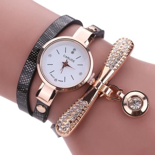 Women Watches Casual Bracelet Watch Woman Relogio Leather Band Rhinestone Analog Quartz Watch Female Clock Montre Femme