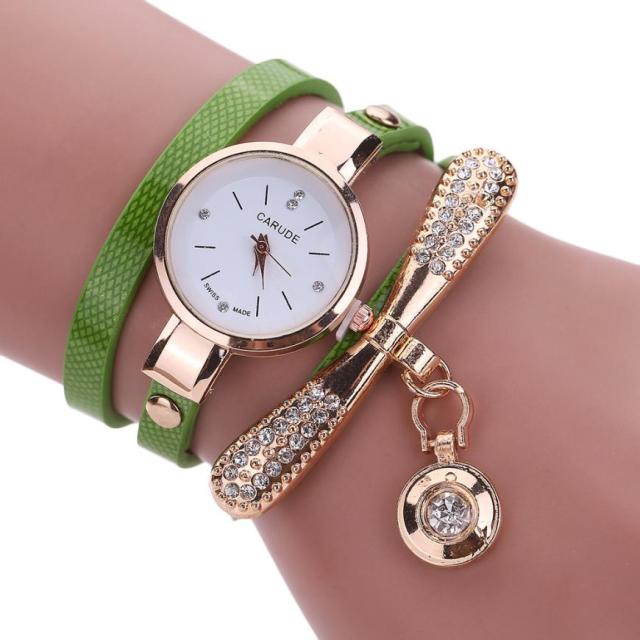 Women Watches Casual Bracelet Watch Woman Relogio Leather Band Rhinestone Analog Quartz Watch Female Clock Montre Femme