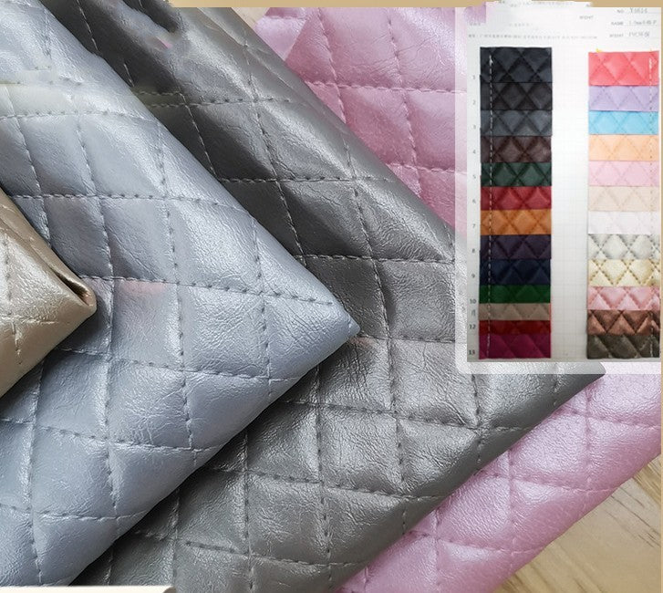 Embossed Line Checkered Leather Car Footpad PVC Leather
