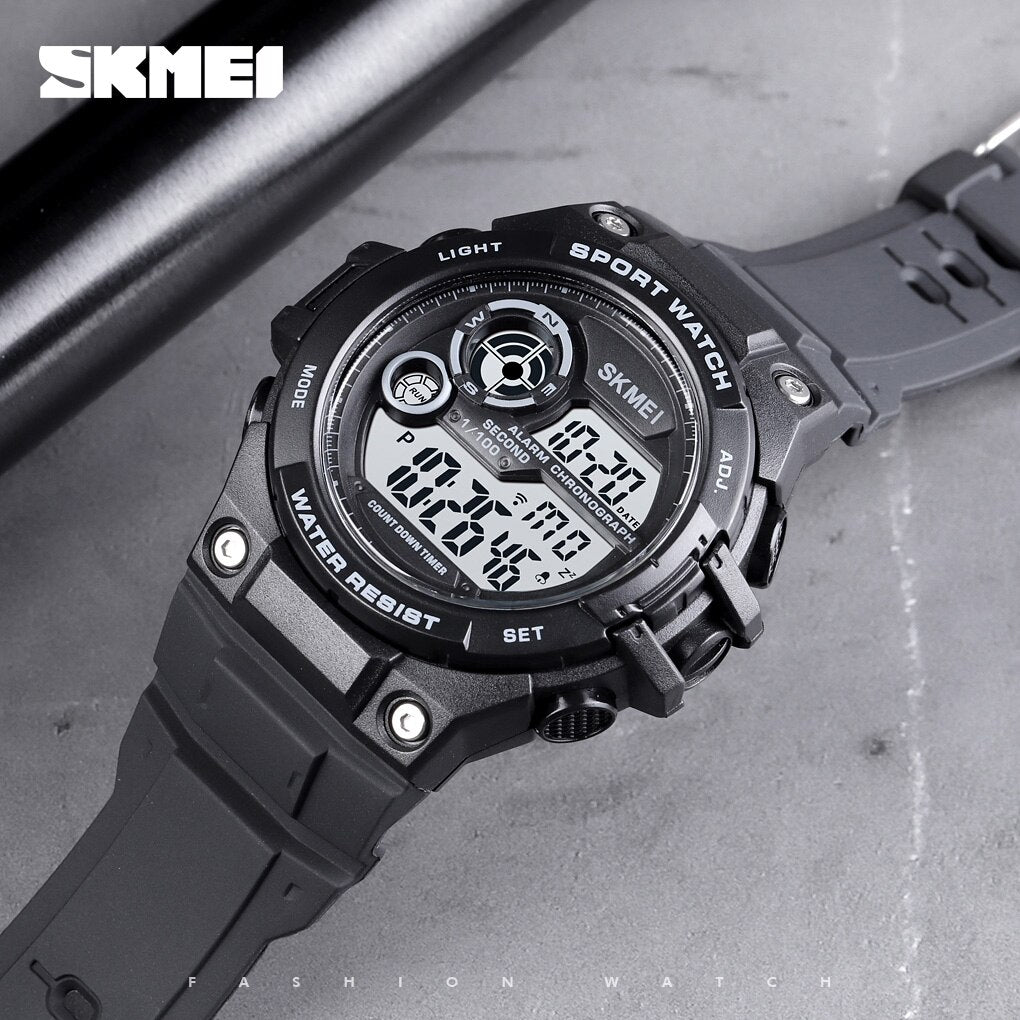 SKMEI 1759 New Sport Watches 100M Waterproof Digital Watch Fashion Countdown Chrono Clock Men Casual LED