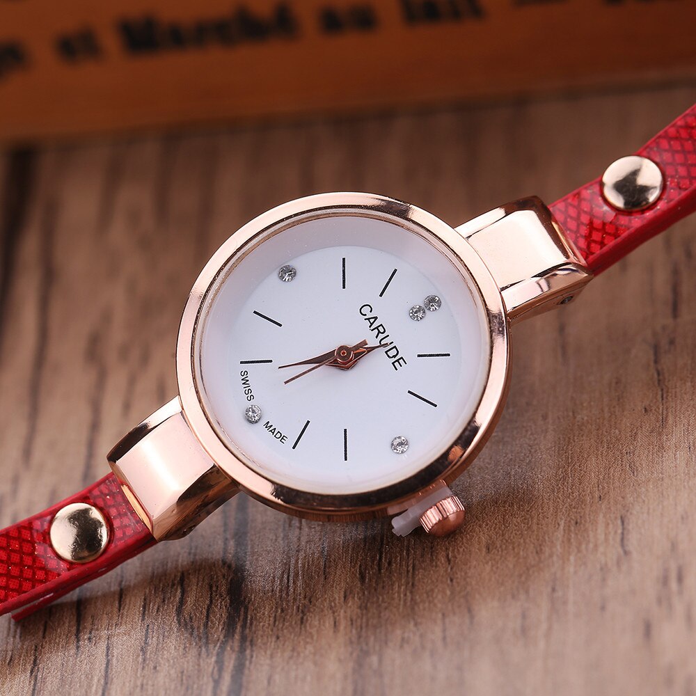 Women Watches Casual Bracelet Watch Woman Relogio Leather Band Rhinestone Analog Quartz Watch Female Clock Montre Femme