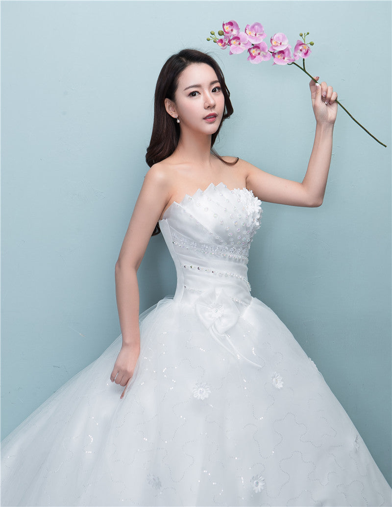 wedding bride dress new large tail size wedding dress factory wholesale TH52