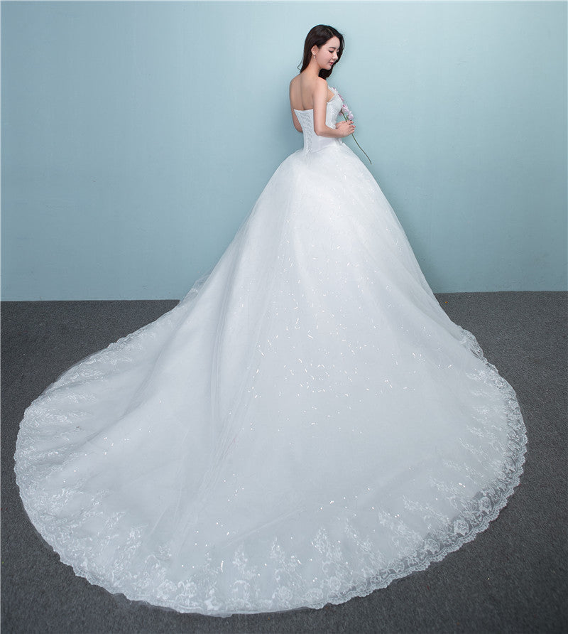 wedding bride dress new large tail size wedding dress factory wholesale TH52
