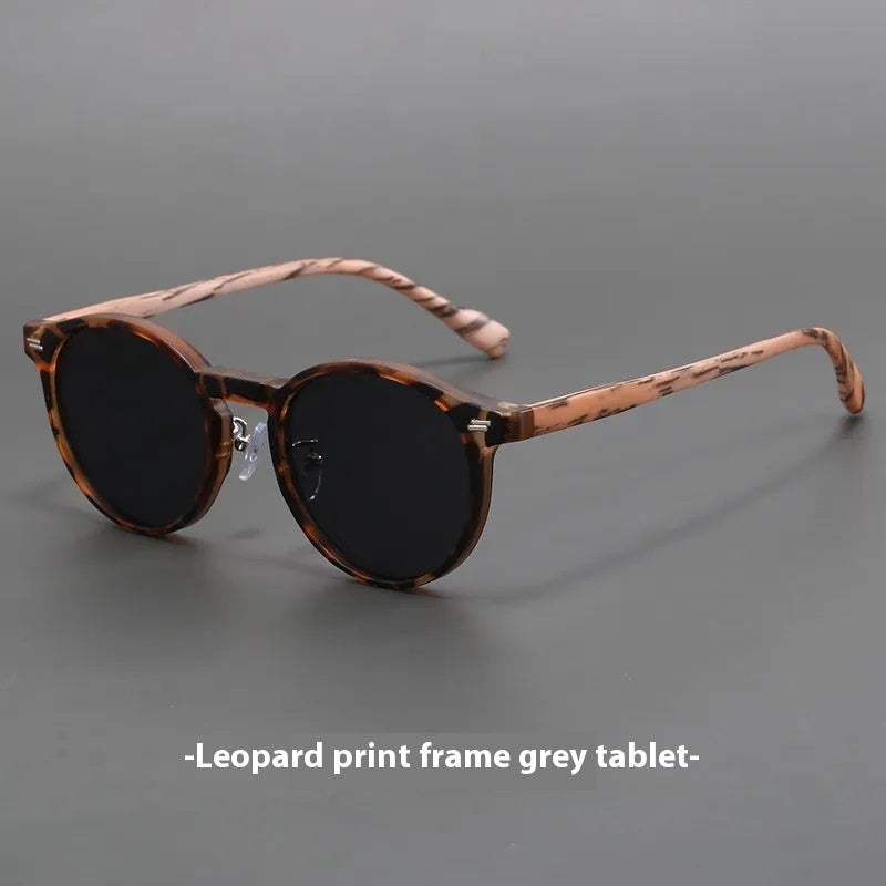 Retro Frosted Round Rim Sunglasses UV-proof Strong Light