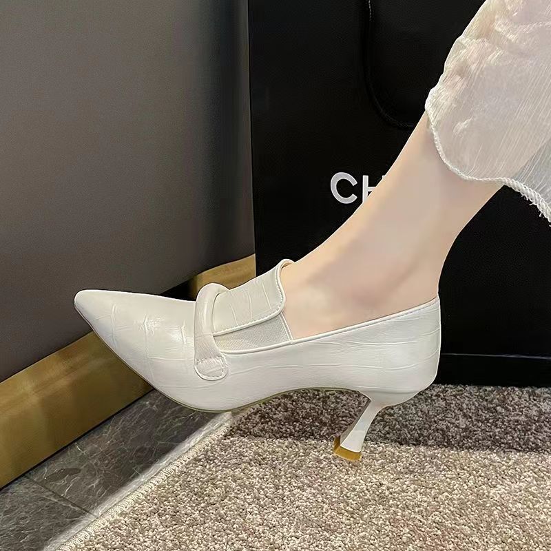 Soft Leather 7cm Women's Stiletto Heel High Heel Shoes