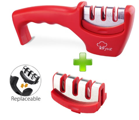 Professional Kitchen Knife Sharpener - Diamond & Tungsten Steel Sharpening Stone