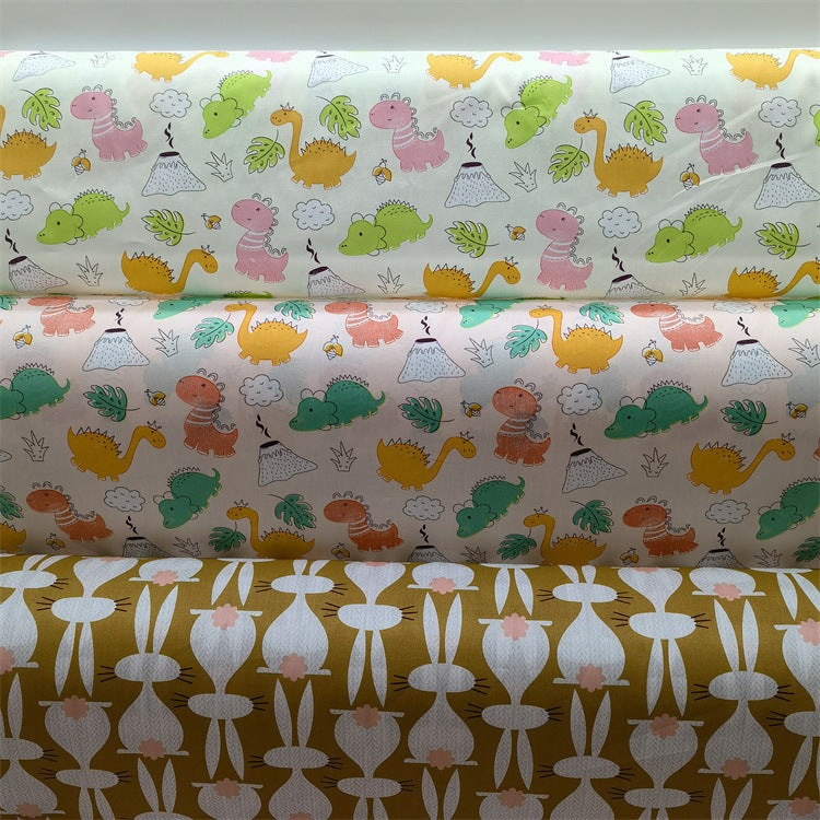 Cartoon Panda And Tiger Cotton Twill
