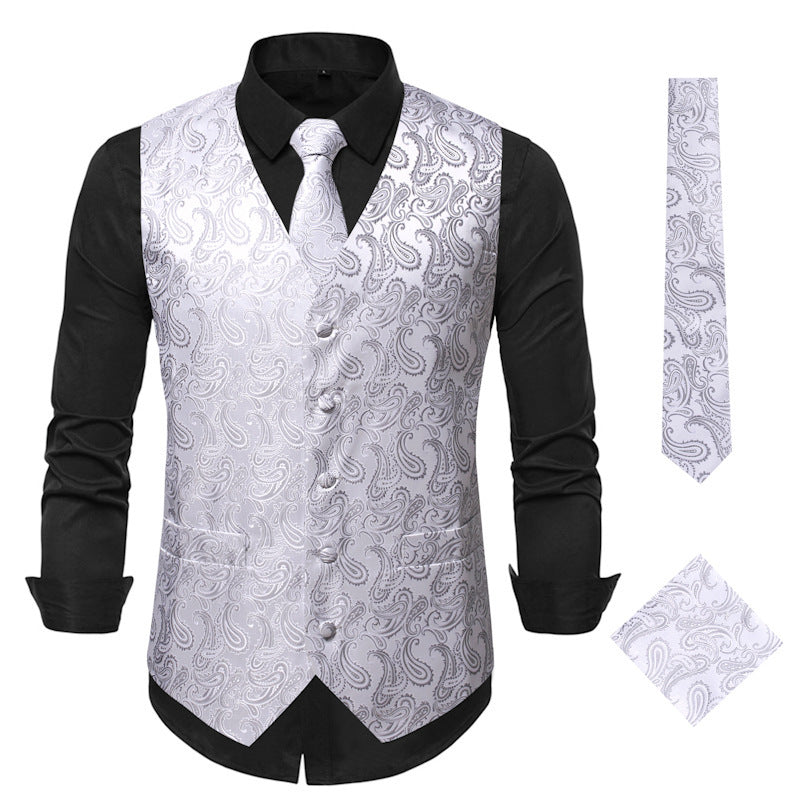 Fashion SUNFLOWER Vest Men's Embroidered Vest European Size Coat