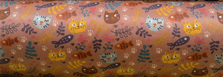 Cartoon Panda And Tiger Cotton Twill