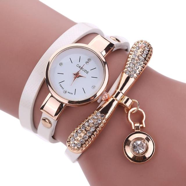 Women Watches Casual Bracelet Watch Woman Relogio Leather Band Rhinestone Analog Quartz Watch Female Clock Montre Femme