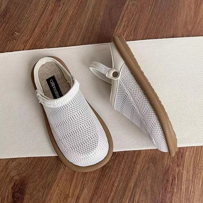 Soft Bottom Closed Toe Breathable Mesh Slip-on Hole Shoes
