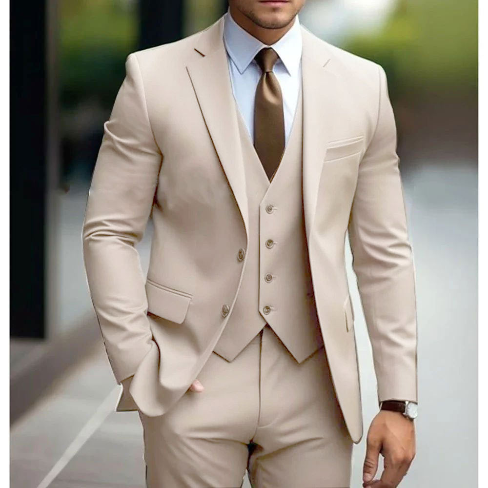 Suit Business Casual Men's Three-piece For Bridegroom