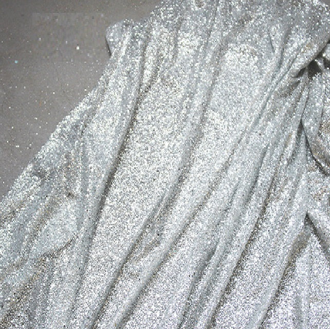 Wedding Dress Silver Bronzing Sequin Fabric