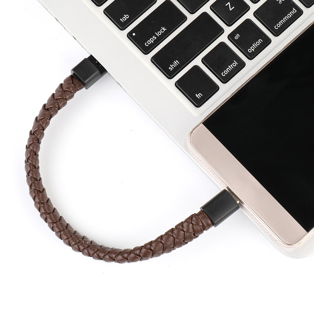 Vapeonly Wearable Braided USB Charging Bracelet Leather Phone Charging Cable Wire Phone Charger for iPhone Type C Android Phones