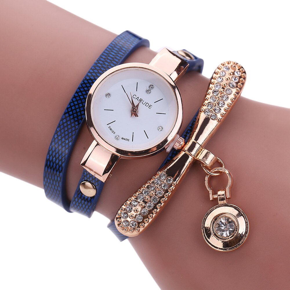 Women Watches Casual Bracelet Watch Woman Relogio Leather Band Rhinestone Analog Quartz Watch Female Clock Montre Femme
