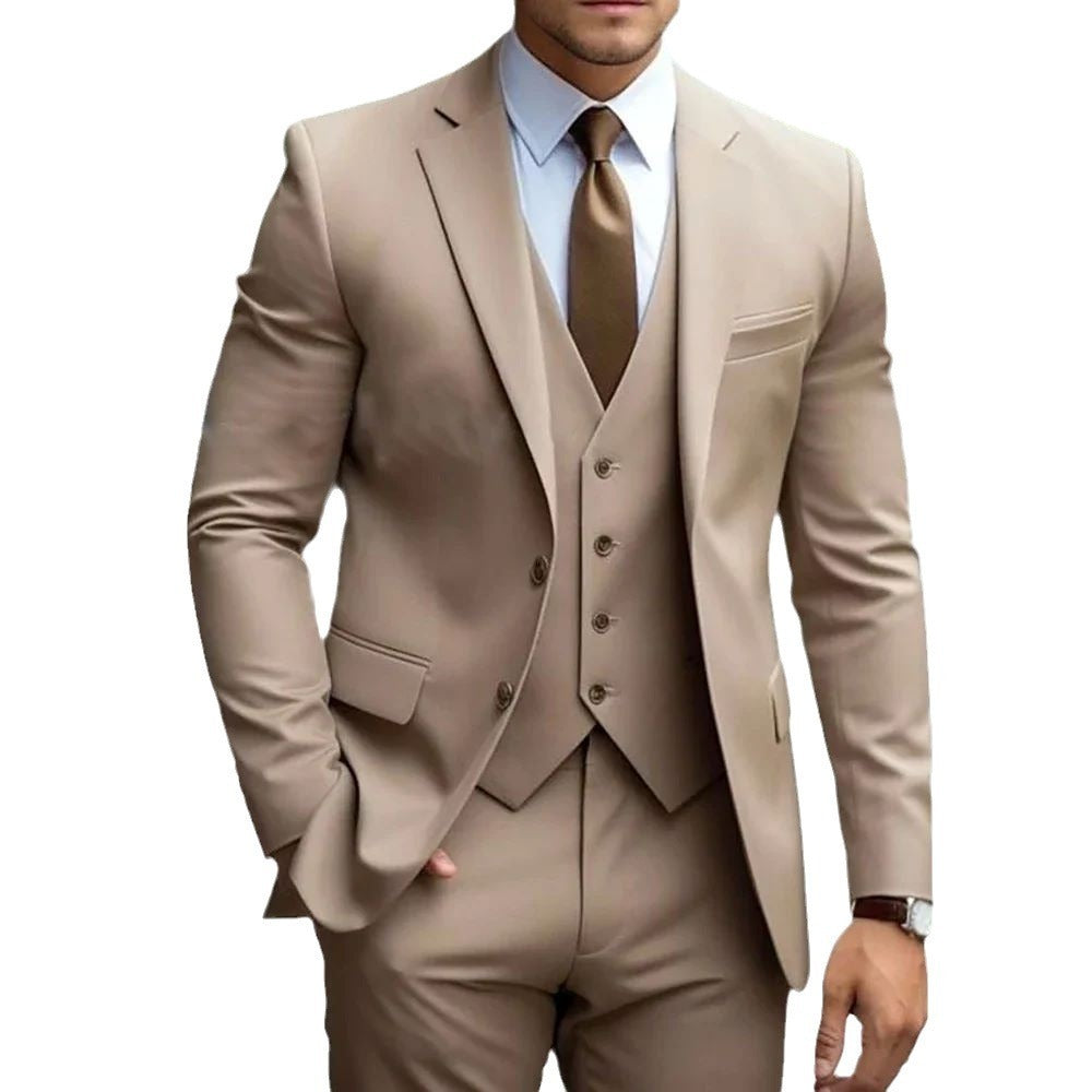 Suit Business Casual Men's Three-piece For Bridegroom