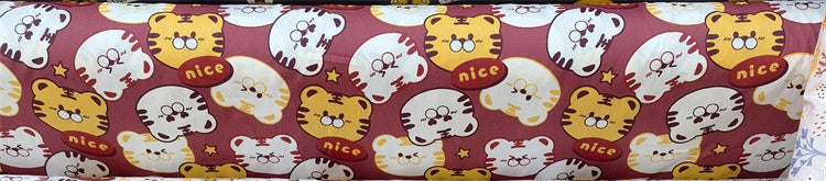 Cartoon Panda And Tiger Cotton Twill