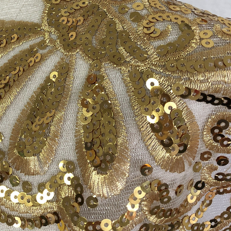 Gold Glitter Embroidery Cloth Stick Dance Clothes Decorative Accessories Patch Hand Stitched