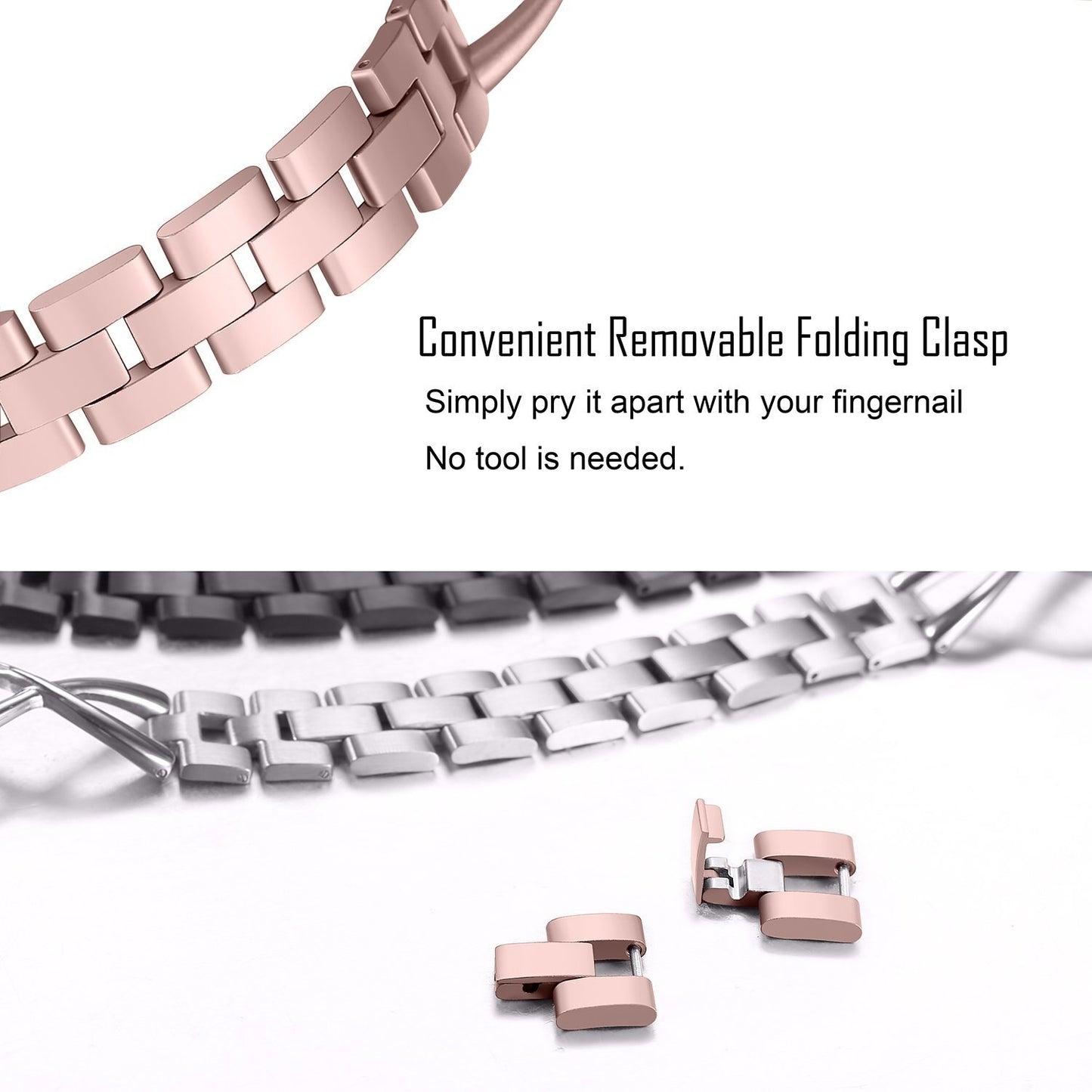 X-shaped stainless steel diamond watch band for Apple Watch Bands diamond Stainless Steel Strap