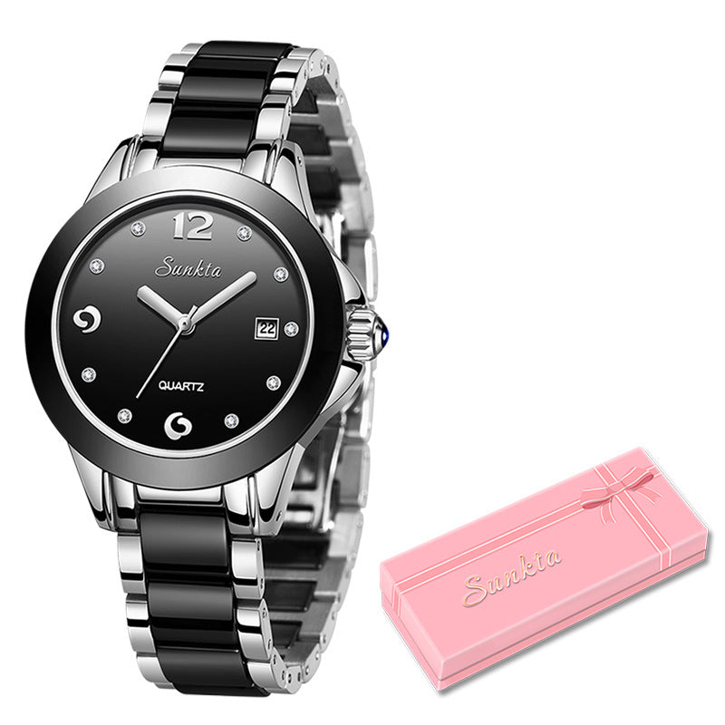 Women's Watch Quartz Sunkta Fashion Women's Watch Rose Gold Women's Watch Creative Waterproof
