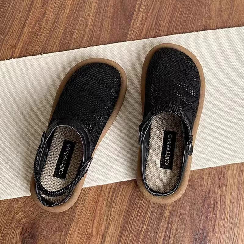 Soft Bottom Closed Toe Breathable Mesh Slip-on Hole Shoes