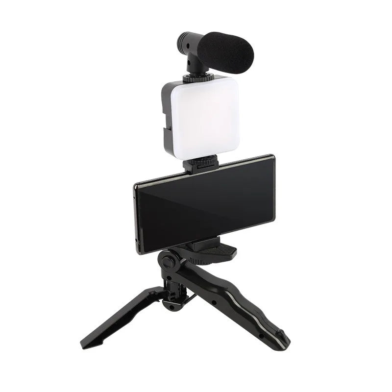 Vlogging kit for mobile phone tripod 36 led fill light and mini microphone for live stream