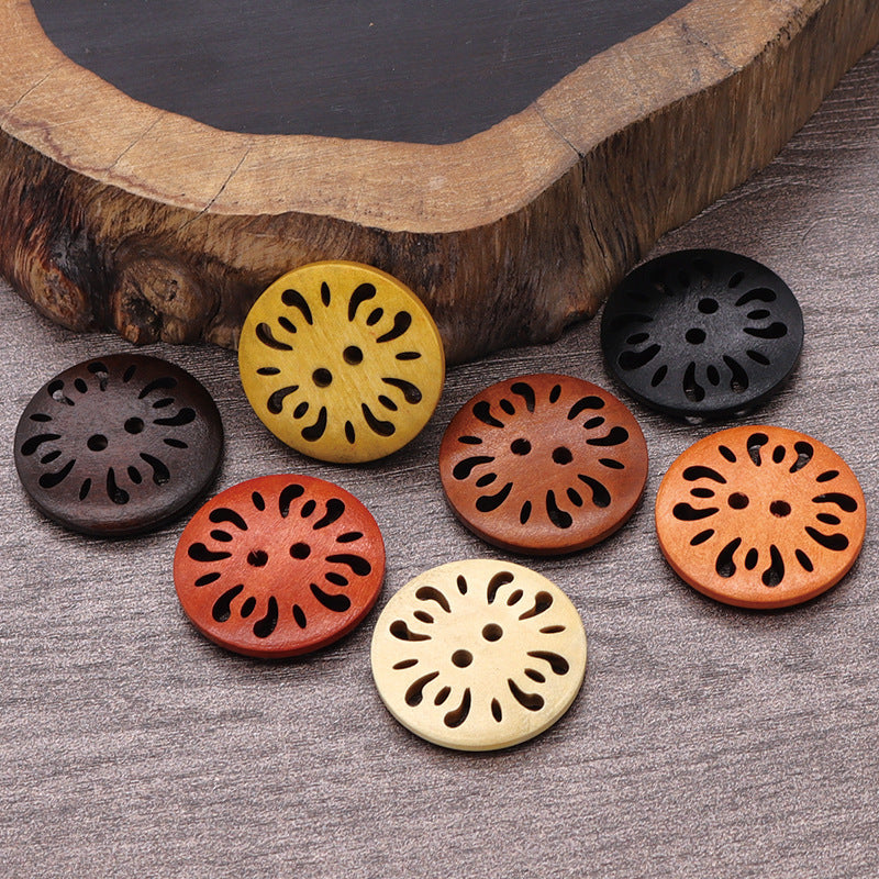 Natural Wood Dyed Lase Coat Sweater Cardigan Clothes Buttons