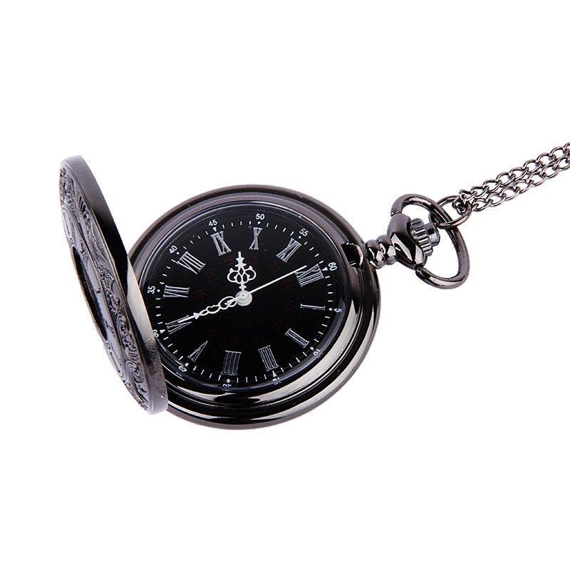 Pocket Watch Vintage Roman Numerals Quartz Watch Clock With Chain Antique Pendant Necklace Gifts For Father