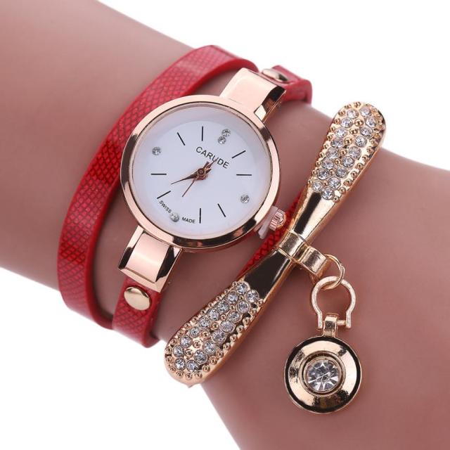 Women Watches Casual Bracelet Watch Woman Relogio Leather Band Rhinestone Analog Quartz Watch Female Clock Montre Femme