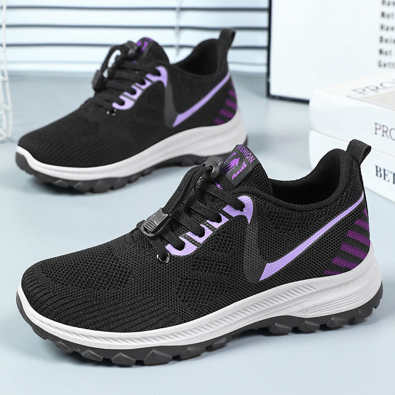 Women's Summer Travel Shoes - Breathable and Comfortable Walking Shoes for Middle-aged and Elderly with Soft Sole Running Shoes for Outdoor Sports