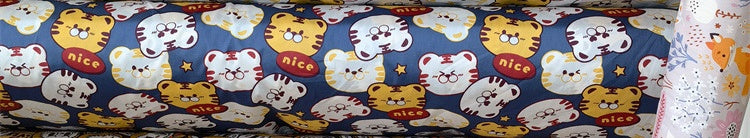 Cartoon Panda And Tiger Cotton Twill