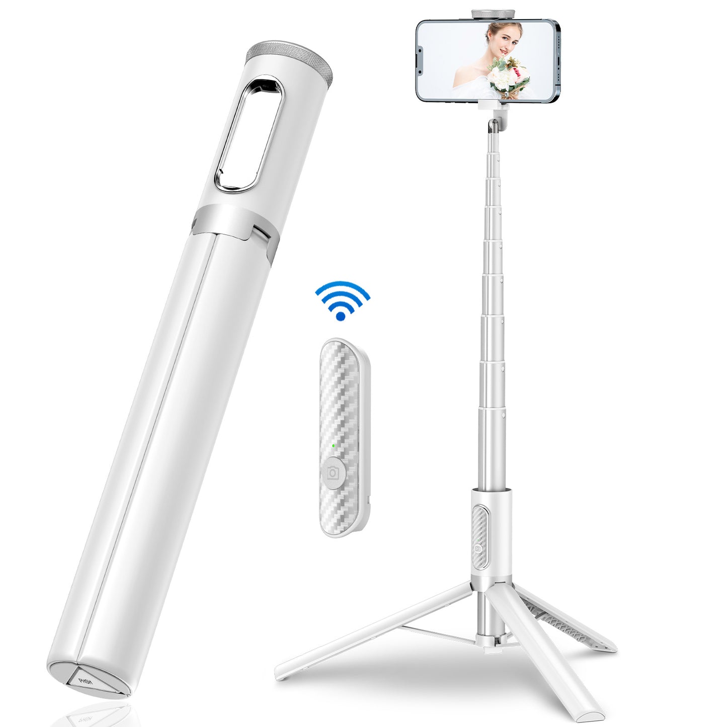 New Long Selfie Stick Tripod Carbon Fiber Plastic Detachable Remote Control