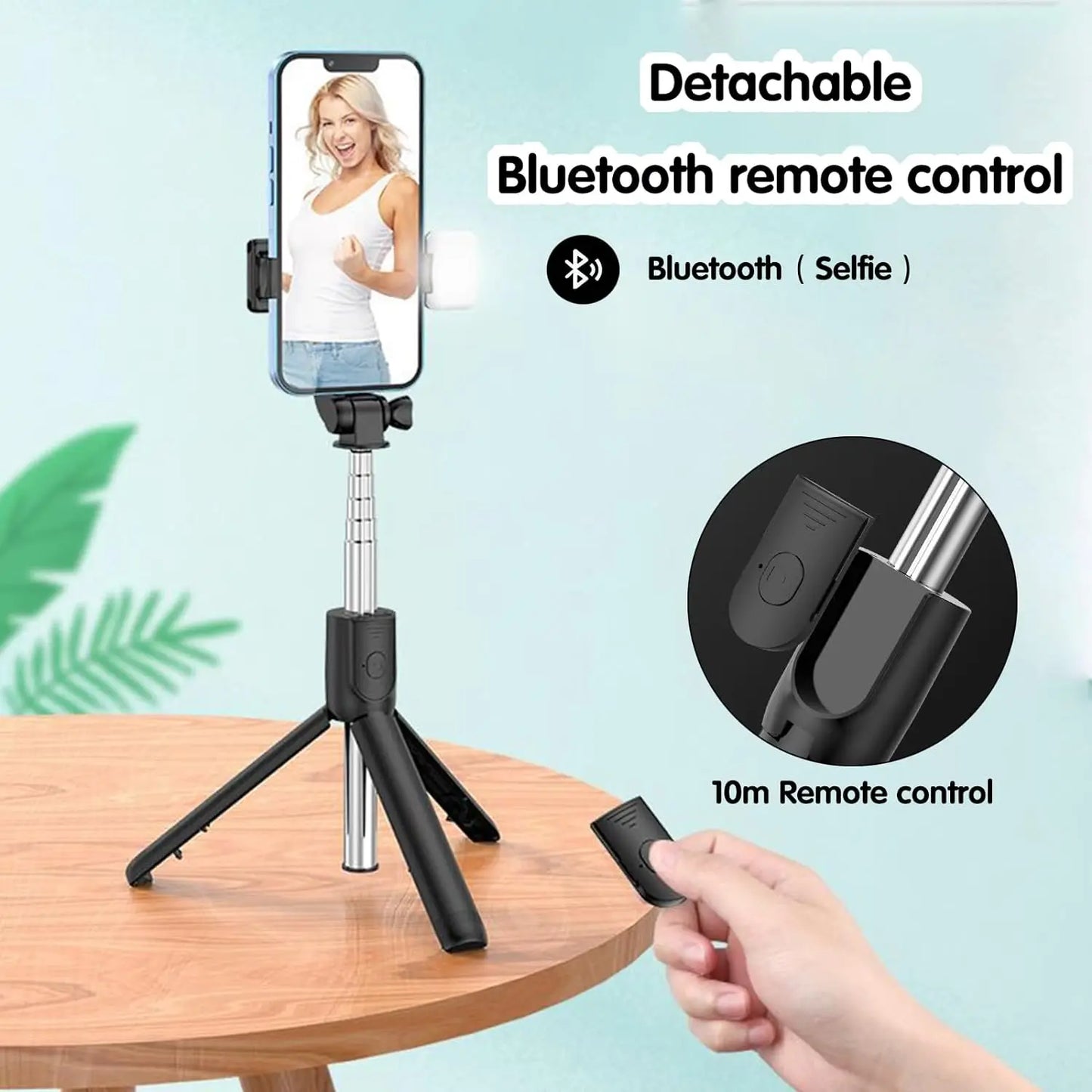 Selfie Stick with Fill Light Extendable Selfie Stick Tripod with Wireless Remote and Phone Holder Group Selfies For All phones