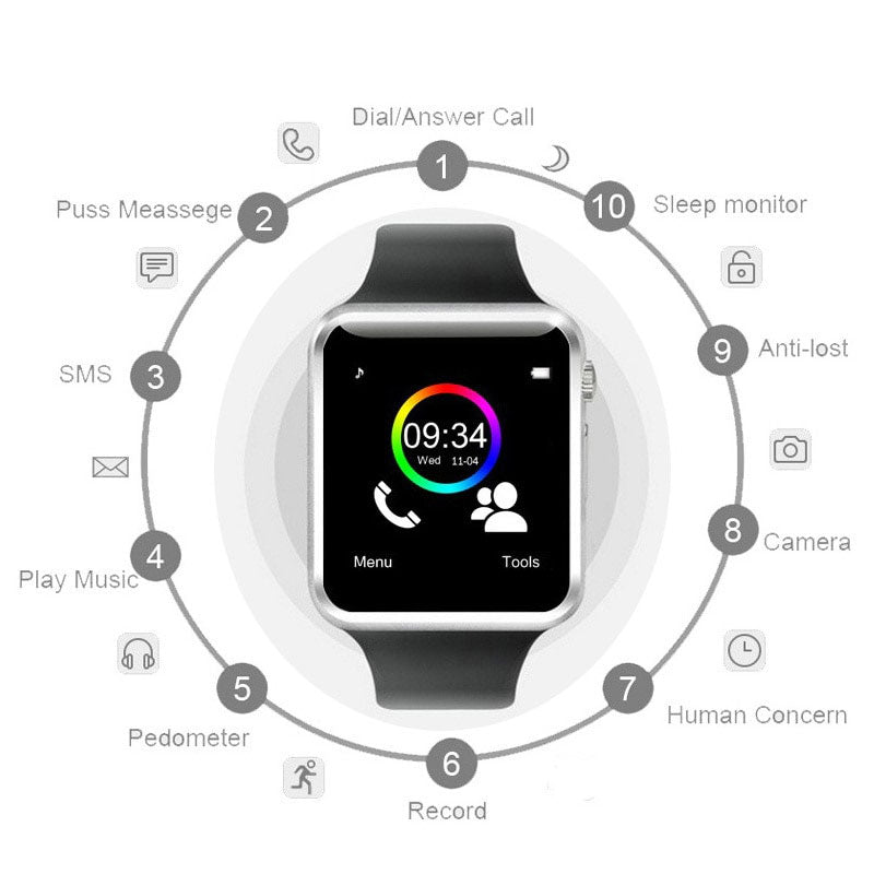 Wrist Watch Bluetooth Smart Sport Pedometer For Android Smartphone