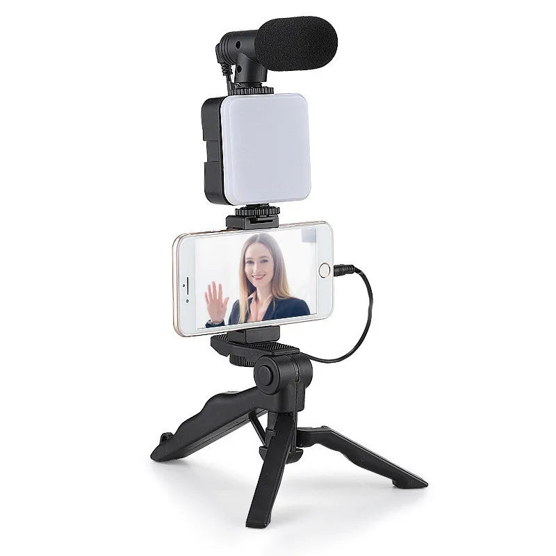 Vlogging kit for mobile phone tripod 36 led fill light and mini microphone for live stream