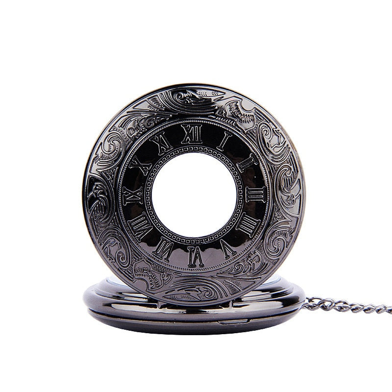 Pocket Watch Vintage Roman Numerals Quartz Watch Clock With Chain Antique Pendant Necklace Gifts For Father