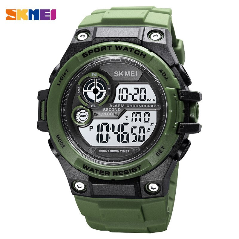 SKMEI 1759 New Sport Watches 100M Waterproof Digital Watch Fashion Countdown Chrono Clock Men Casual LED
