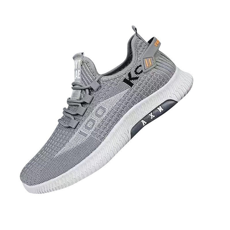 New autumn sports shoes with fly woven mesh breathable running shoes for youth Korean version lightweight soft